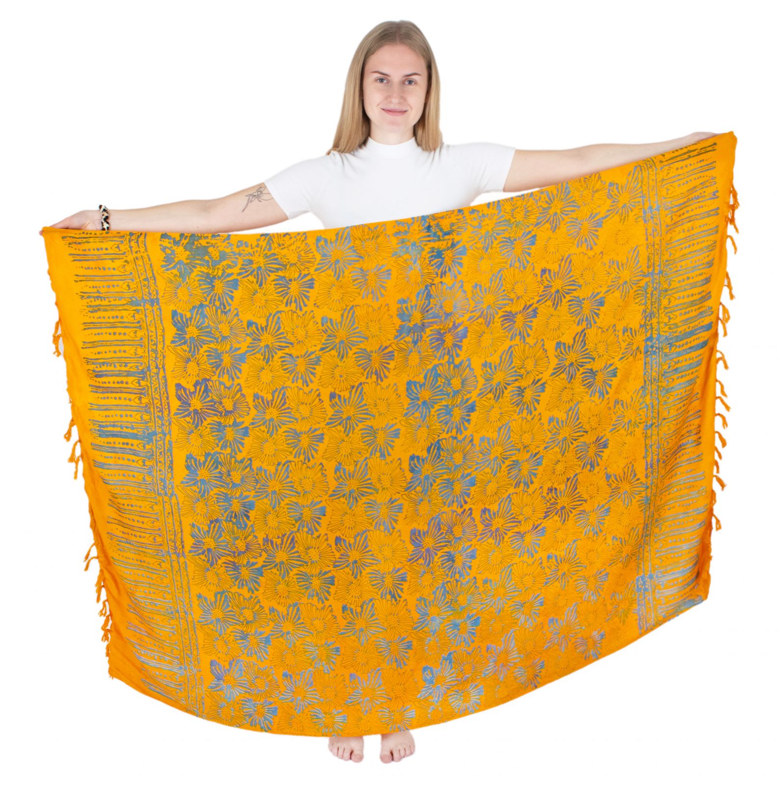Batikovaný sarong / pareo Ningrum Yellow Indonesia