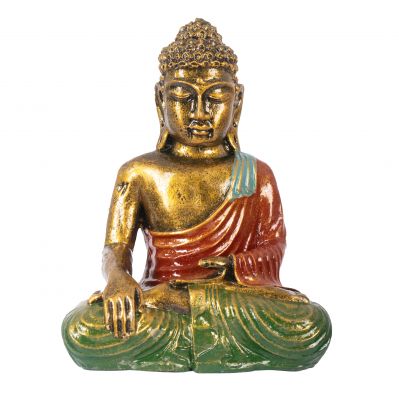 Malovaná soška z pryskyřice Barevný Buddha 23 cm červený