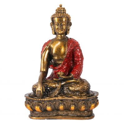 Malovaná soška z pryskyřice Barevný Buddha 28 cm