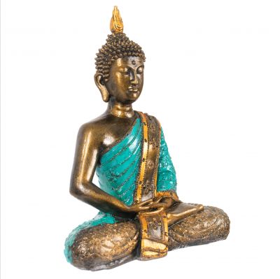 Malovaná soška z pryskyřice Barevný Buddha 29 cm Indonesia