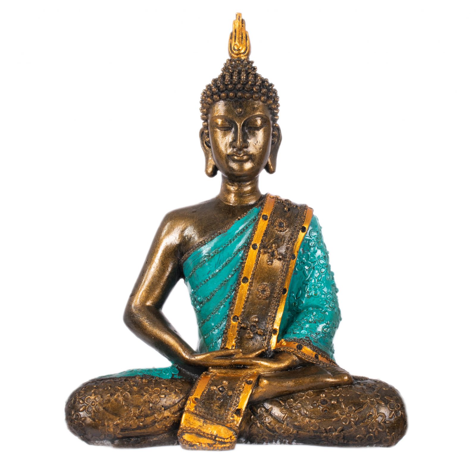 Malovaná soška z pryskyřice Barevný Buddha 29 cm Indonesia