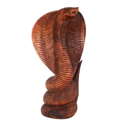 Vyřezáváná dřevěná soška Kobra Indonesia