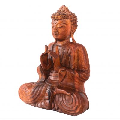 Vyřezávaná dřevěná soška Sedící Buddha 1 Indonesia