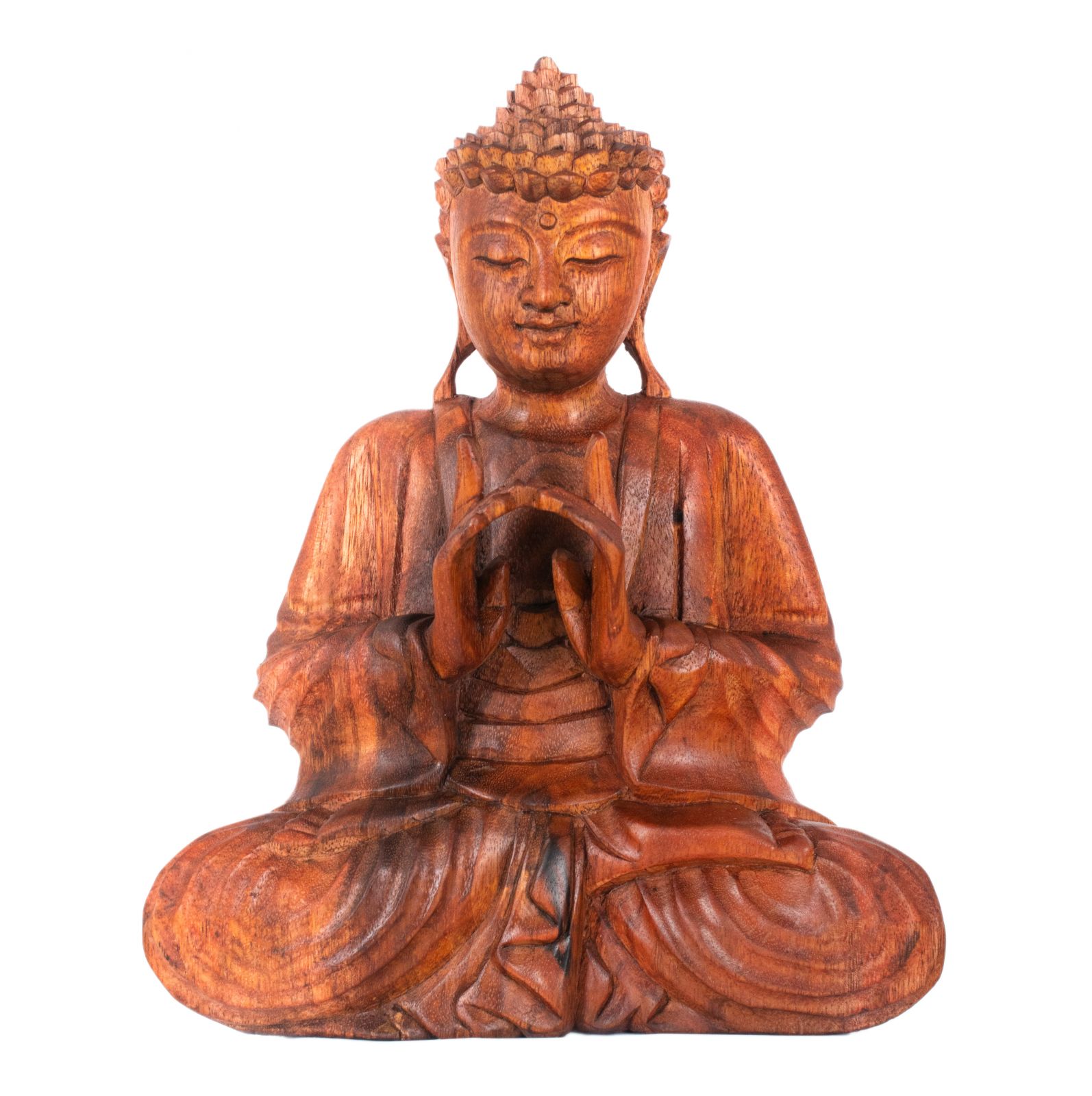 Vyřezávaná dřevěná soška Sedící Buddha 1 Indonesia