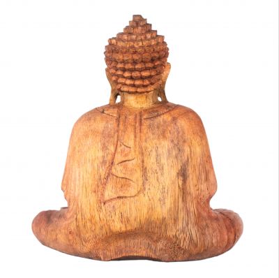 Vyřezávaná dřevěná soška Sedící Buddha 3 Indonesia