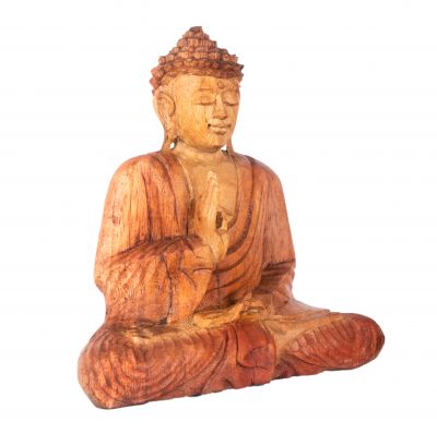 Vyřezávaná dřevěná soška Sedící Buddha 5 Indonesia