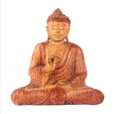 Vyřezávaná dřevěná soška Sedící Buddha 5 | 20 cm, 32 cm