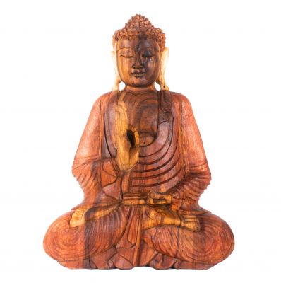 Vyřezávaná dřevěná soška Sedící Buddha 6 | 45 cm, 50 cm, 62 cm