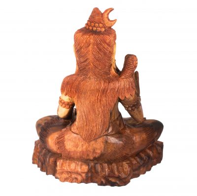 Vyřezávaná dřevěná soška Sedící Šiva 2 Indonesia