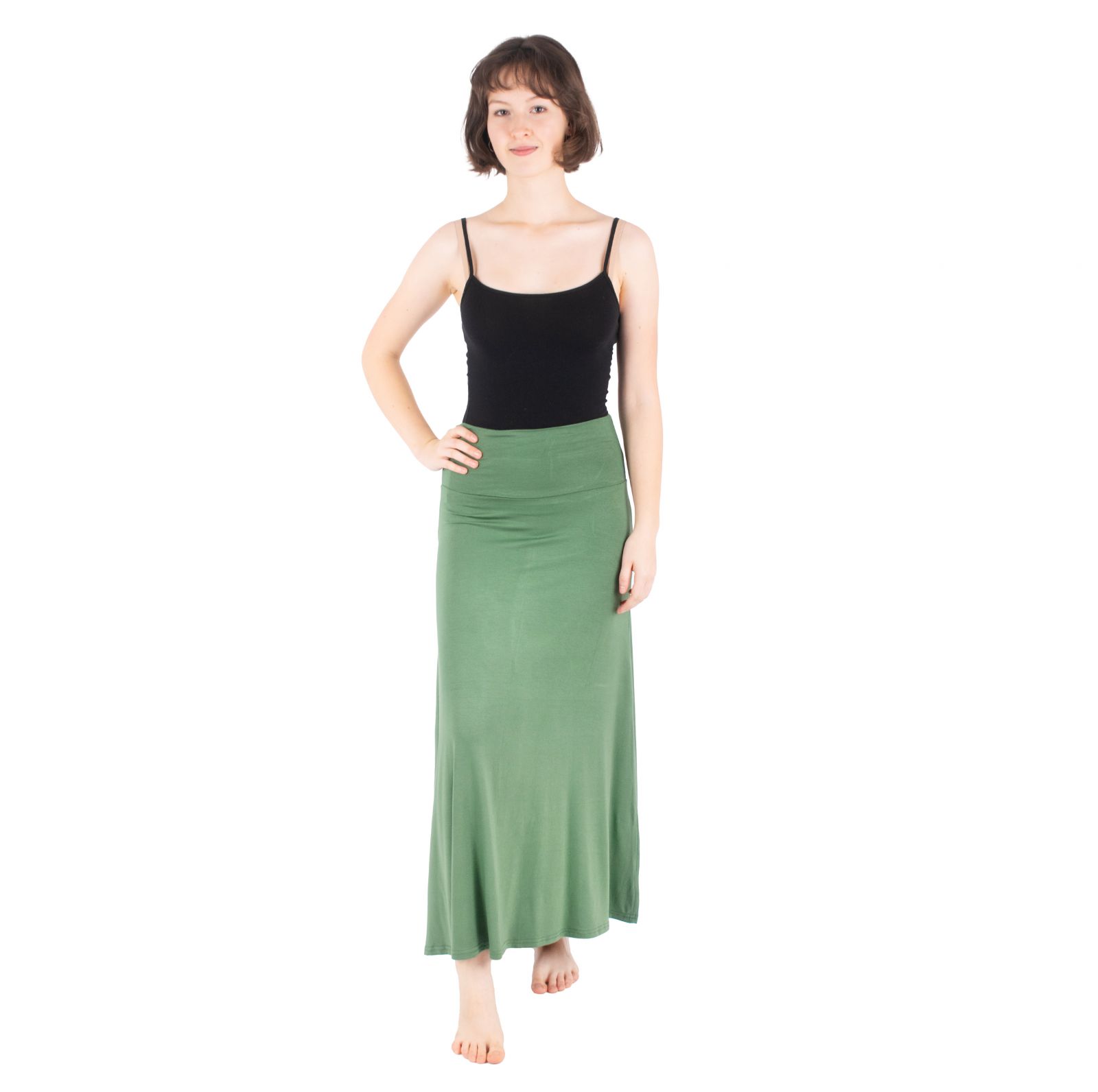 Dlouhá jednobarevná sukně Panjang Khaki Thailand