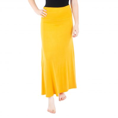 Dlouhá jednobarevná sukně Panjang Yellow Thailand
