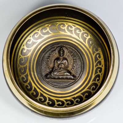 Gravírovaná tibetská mísa Buddha 3 Nepal