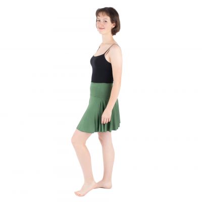 Khaki zelená kolová mini sukně Lutut Khaki Thailand