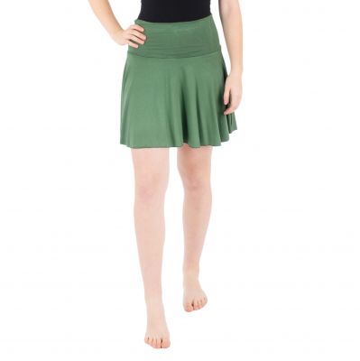 Khaki zelená kolová mini sukně Lutut Khaki Thailand