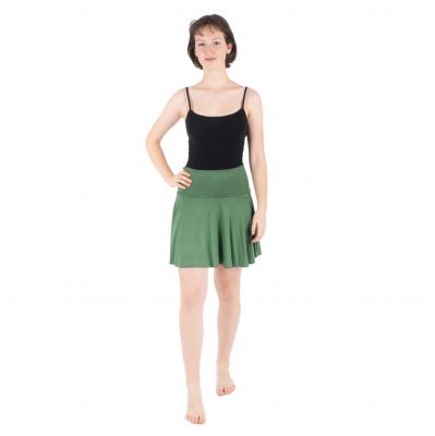 Khaki zelená kolová mini sukně Lutut Khaki | UNI (S/M)