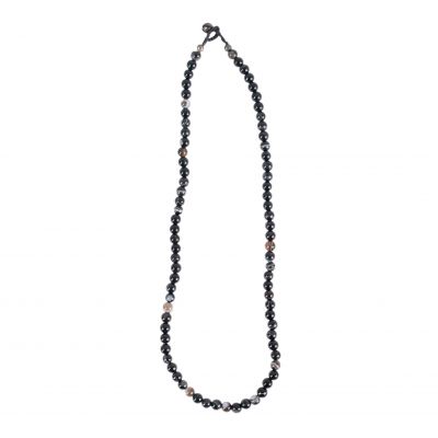 Korálkový náhrdelník z černého achátu
