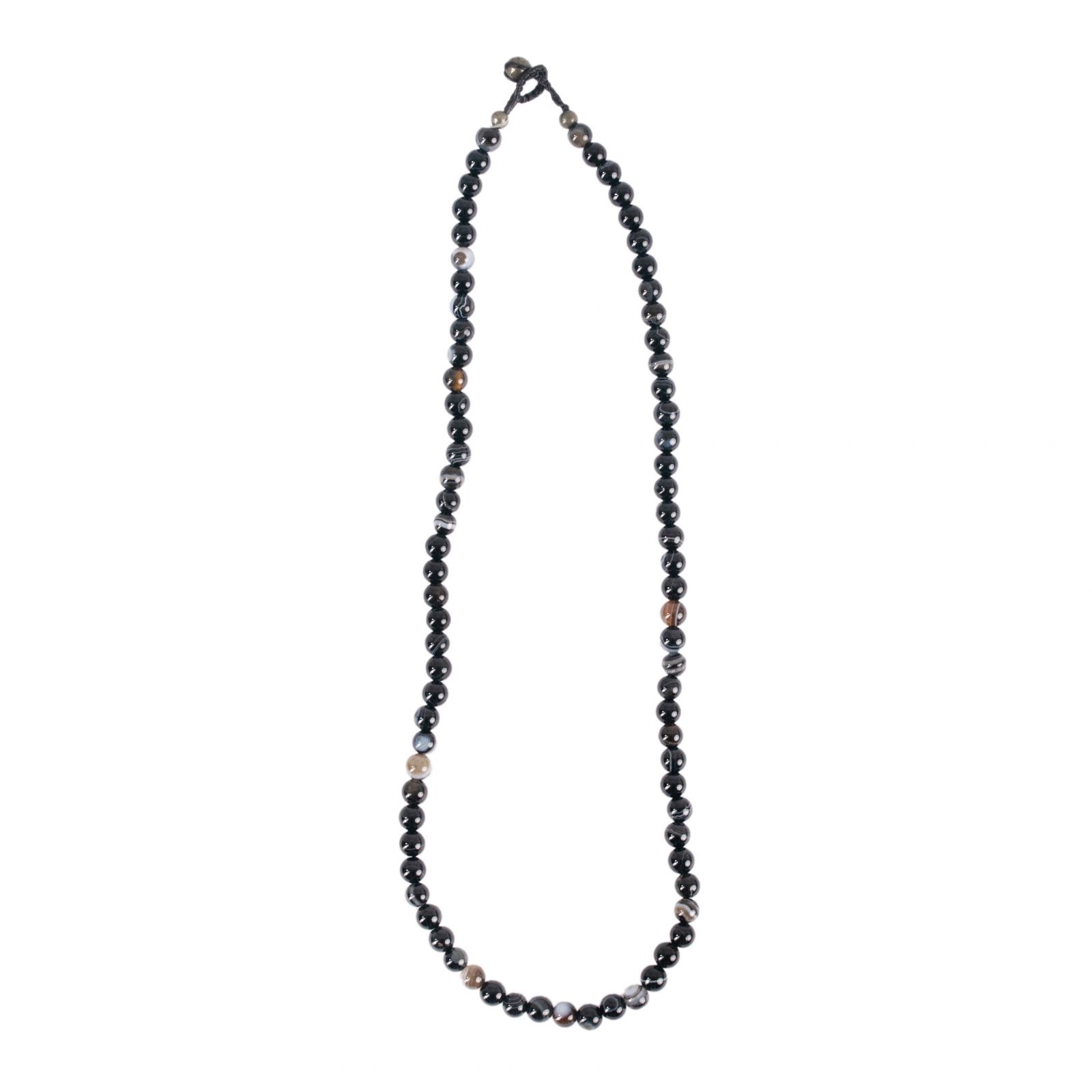 Korálkový náhrdelník z černého achátu Thailand