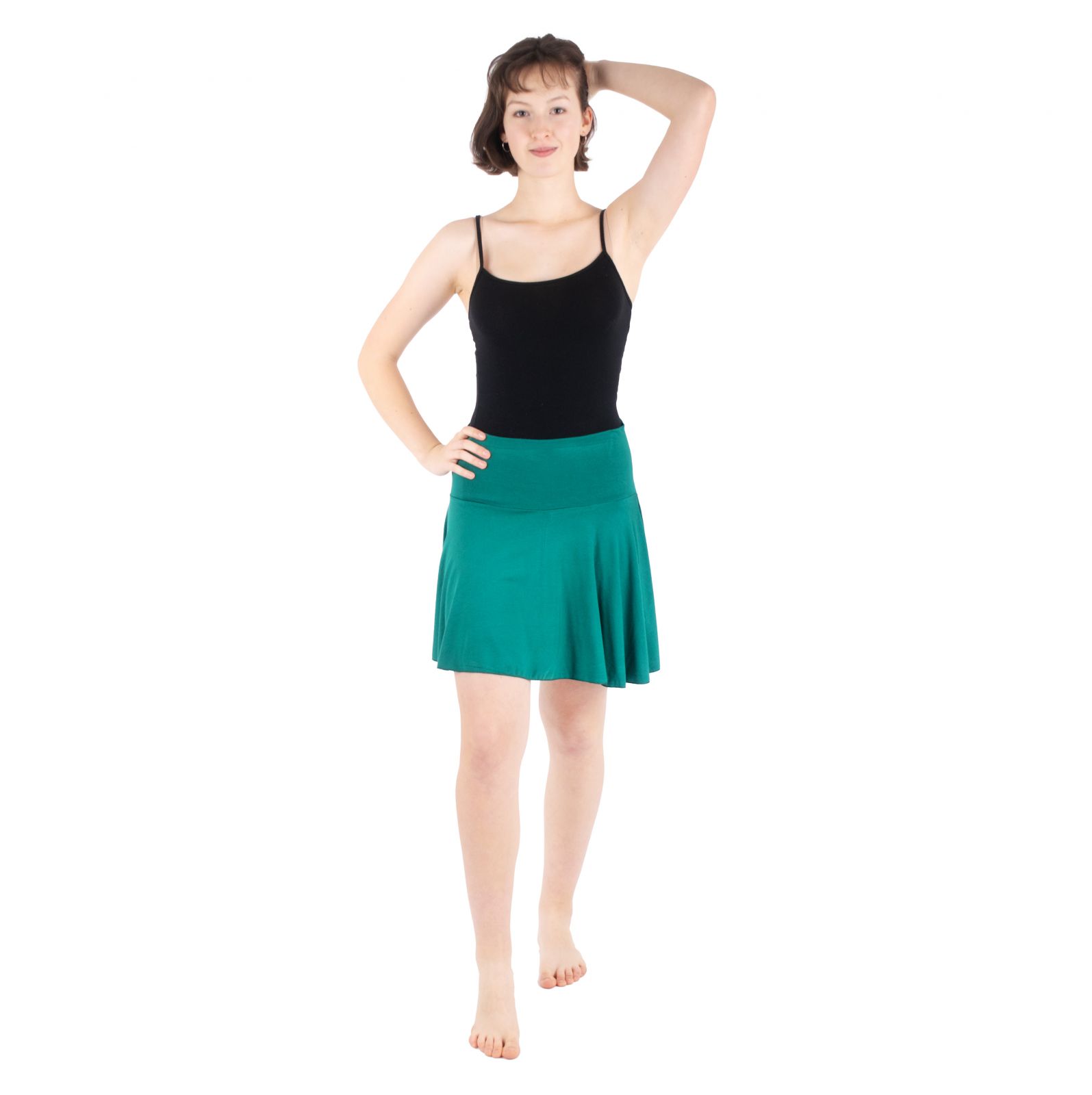 Lahvově zelená kolová mini sukně Lutut Bottle Green Thailand