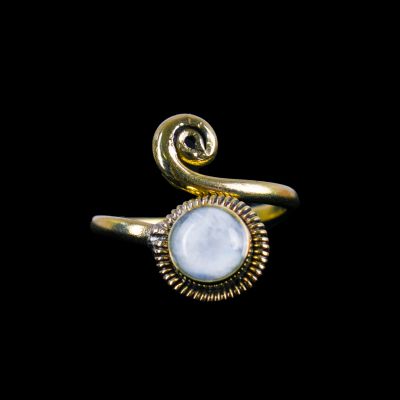 Mosazný prsten s kamínkem Aurelia Měsíční kámen India