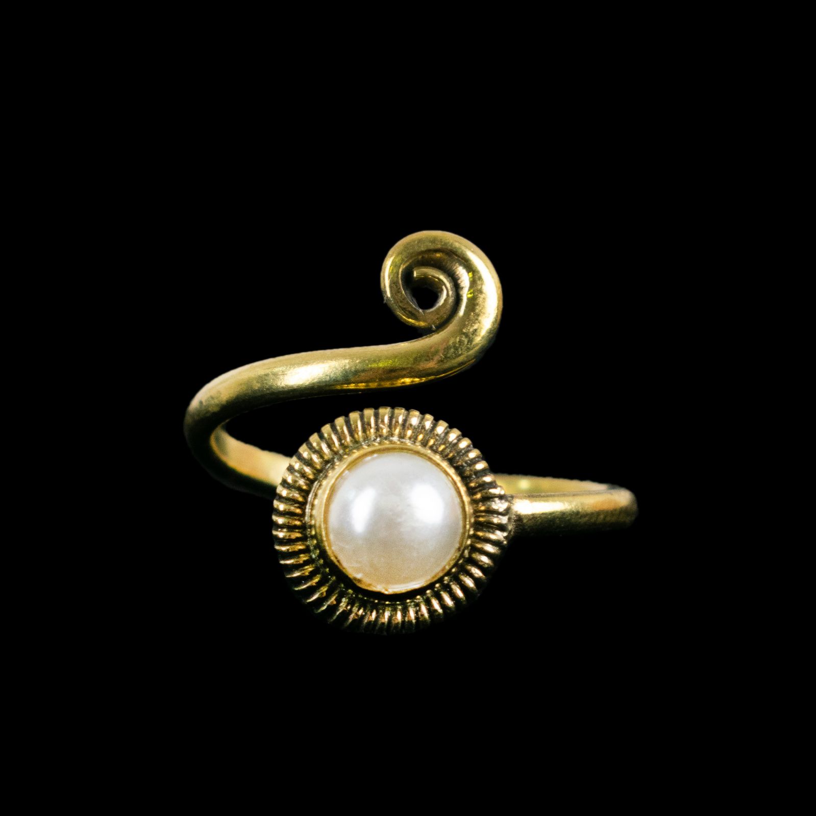 Mosazný prsten s kamínkem Aurelia Perlička India