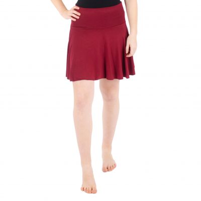 Vínově červená kolová mini sukně Lutut Burgundy Thailand