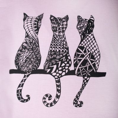 Dámské tričko s krátkým rukávem Darika Cats 2 Violet Thailand