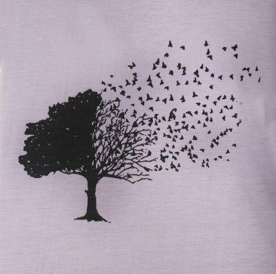 Dámské tričko s krátkým rukávem Darika Tree Dandelion Grey Thailand