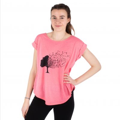 Dámské tričko s krátkým rukávem Darika Tree Dandelion Pink | S/M