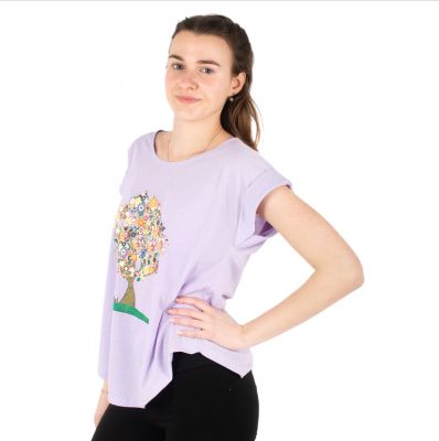 Dámské tričko s krátkým rukávem Darika Tree of Friendship Lilac Thailand