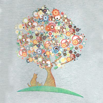 Dámské tričko s krátkým rukávem Darika Tree of Friendship Greenish Thailand