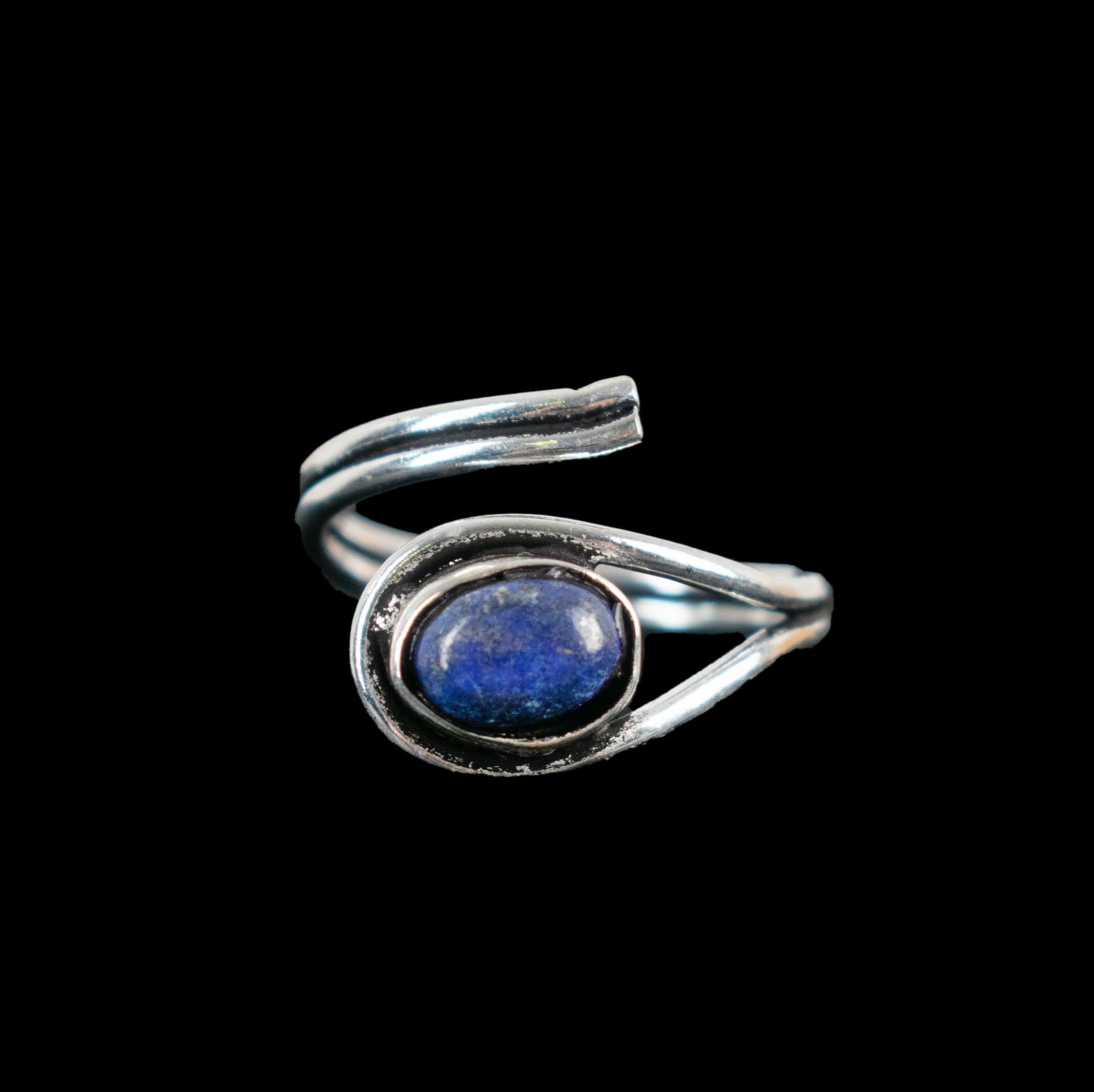 Etno prsten z německého stříbra s kamínkem Ovidie Lapis Lazuli India