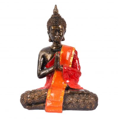 Malovaná soška z pryskyřice Barevný Buddha 20 cm