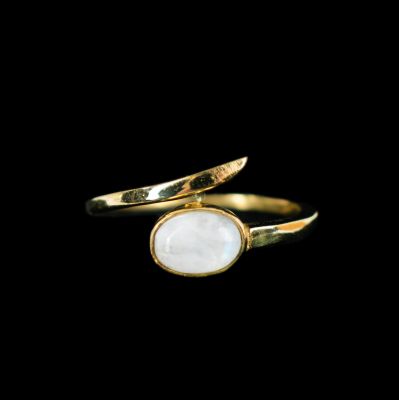 Mosazný prsten s kamínkem Calliope Měsíční kámen India