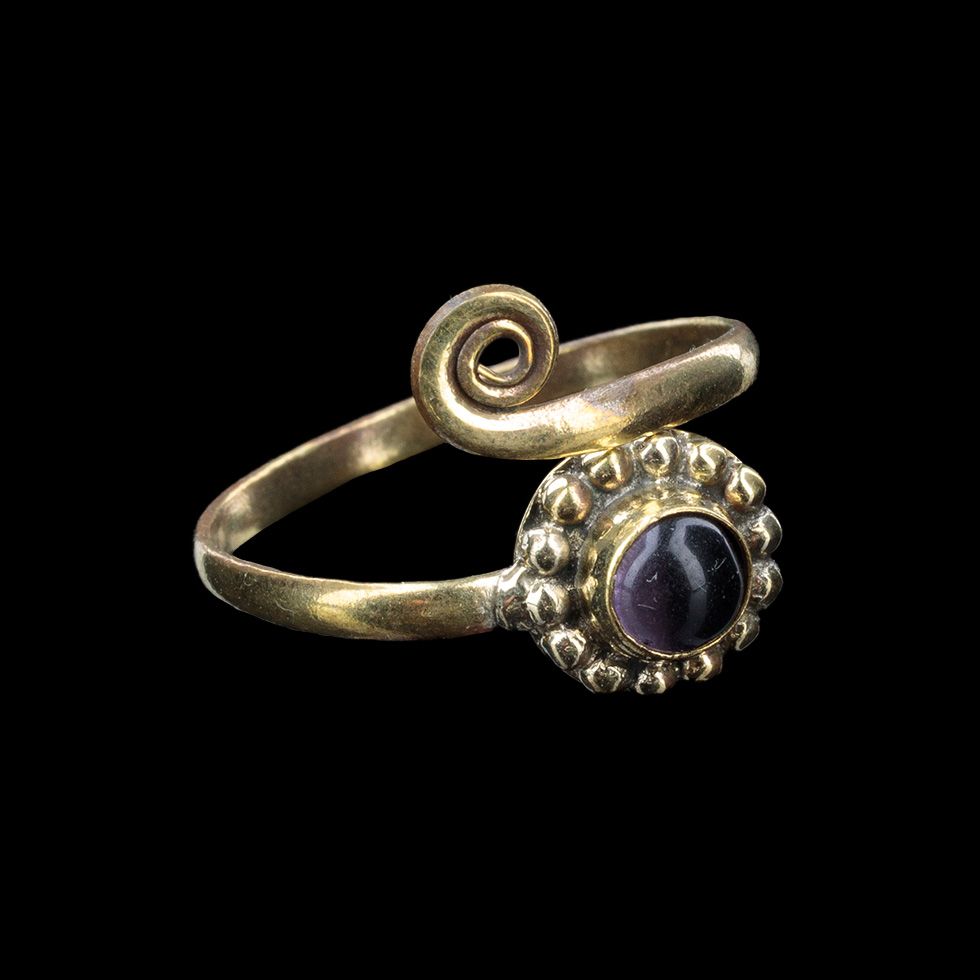 Mosazný prsten s kamínkem Cornelia Ametyst India