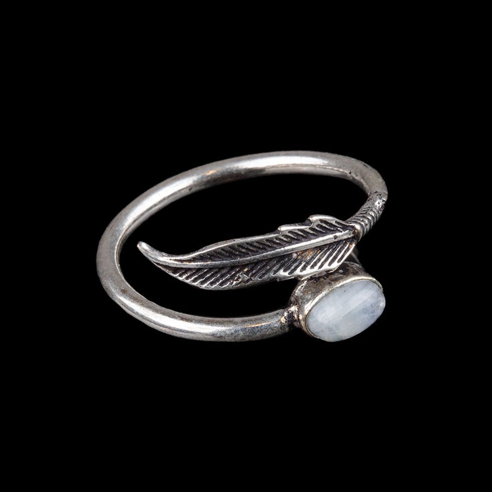 Prsten z německého stříbra s kamínkem Fairuzam Měsíční kámen India