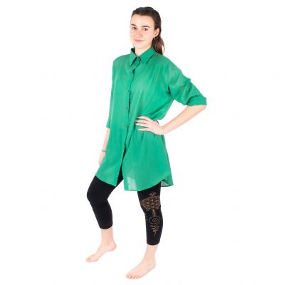 Zelená dámská košile s dlouhým rukávem Savitree Jade Green - Long Thailand