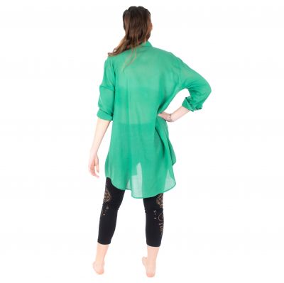 Zelená dámská košile s dlouhým rukávem Savitree Jade Green - Long Thailand