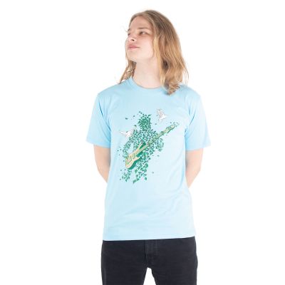 Bavlněné tričko s potiskem Bass of nature - bledě modré | M, L, XL, XXL