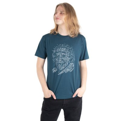 Bavlněné tričko s potiskem Einstein - petrolejově modré | M, L, XL, XXL