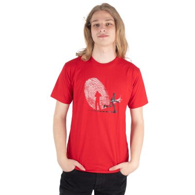 Bavlněné tričko s potiskem Otisk - červené | M, L, XL, XXL