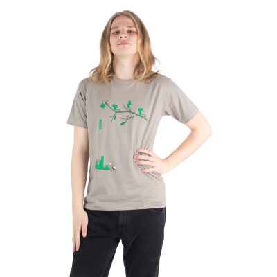 Bavlněné tričko s potiskem Stavba mraveniště - šedé | M, L, XXL