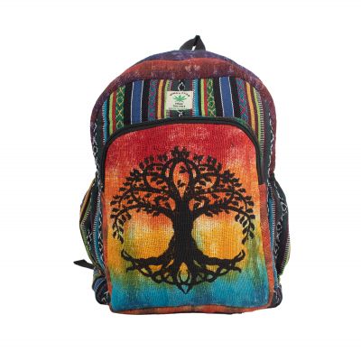 Etno batoh z konopí Strom - barevný Nepal