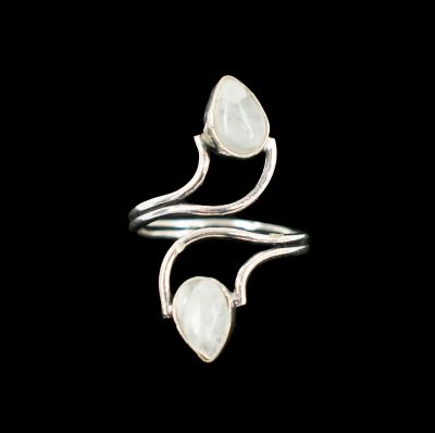 Prsten z německého stříbra s kamínkem Zoe Měsíční kámen