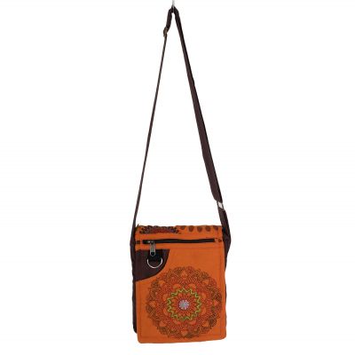 Taštička / kabelka na doklady s potiskem mandaly Parvati Orange Nepal