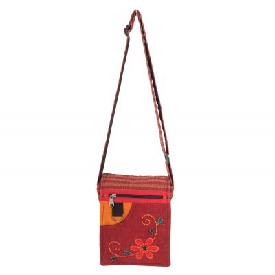 Taštička / kabelka na doklady s výšivkou Arianna Red Nepal