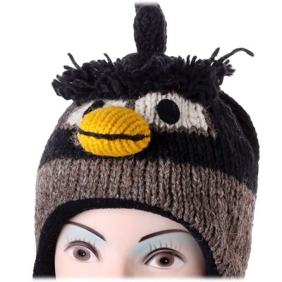 Vlněná čepice Angry Bird - černá Nepal