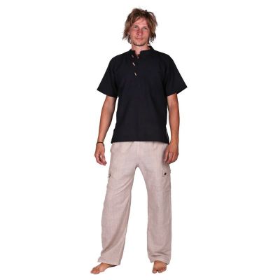 Kurta Pendek Hitam - pánská košile s krátkým rukávem | S, M, L, XL, XXL, XXXL