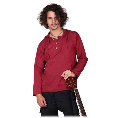 Kurta Ganet Merun - pánská košile s dlouhým rukávem Nepal