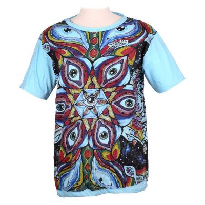 Tričko značky Mirror - Eye Mandala Turquoise | M, XL