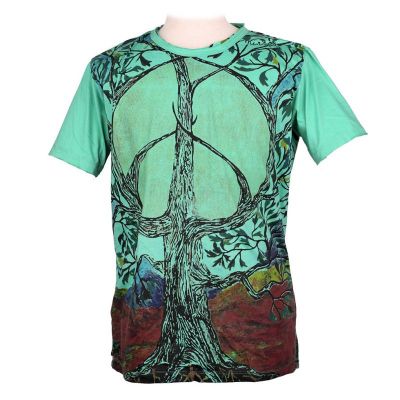 Tričko značky Mirror - Tree of Peace Turquoise | L, XL